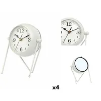 Gift Decor Uhr Tischuhr Weiß Metall 18 x 21 x 12 cm 4 Stück weiß