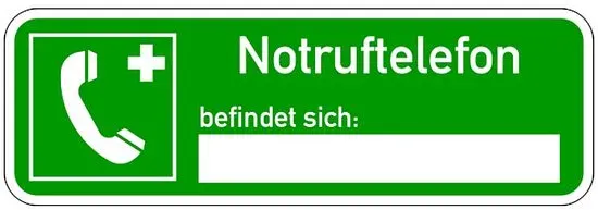 Rettungszeichen - Notruftelefon befindet sich