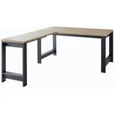 Bega Consult Schreibtisch Eckschreibtisch JASMIN Graphit Artisan Eiche Nachbildung grau