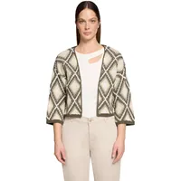 Cartoon Strickjacke mit Jacquard Khaki 40