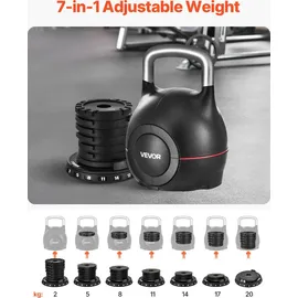 Vevor Verstellbare Kettlebell 2-20 kg Schwarz