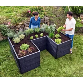 GARANTIA Ergo Quadro U L Wood 240 x 160 x 75 cm Braun