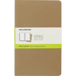 Moleskine Cahier Journals Blanko Notizbücher L sandfarbig 3 St.