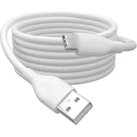 Digitus USB-Kabel USB 2.0 USB-A Stecker, USB-C Silikon Anschlusskabel 1m Weiß Flexibel, hochflexibel, mit USB