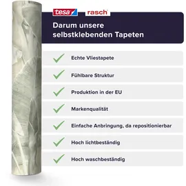 tesa rasch Cuba Vliestapete 6,00 m x 0,53 m 1 St Beige/Grün 371727