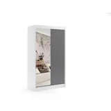 altdecor Schiebetürenschrank Vilan 120 x 215 x 61 cm Weiß/Schwarz