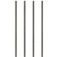 Papstar 100 Trinkhalme, Papier Ø 6 mm · 20 cm schwarz/weiss "Zig-Zag"