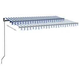 vidaXL LED Automatische Markise 400 x 350 cm blau/weiß inkl. Windsensor 3069191