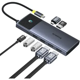 Baseus HUB Metal Gleam Series II 7in1 USB-C - USB-C PD100W / 2x USB-A / 2x HDMI 4K / USB-A 3.0 / USB USB-C 3.0,