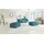 s-style möbel Fußhocker Porto Cord 93 x 46 x 73 cm Türkis