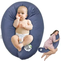 Sei Design Stillkissen Mikroperlen 170 cm jeansblau-babywahl pünktchen