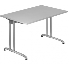 Hammerbacher Schreibtisch VBS12/5 lichtgrau/silber