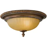 Elstead Lighting Deckenleuchte, Wohnzimmerleuchte Stahl Glas Gold-Bronze D 34,3 cm 2 Flammig