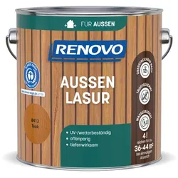 RENOVO Aussenlasur, wb 4,0L teak wasserbasiert - braun