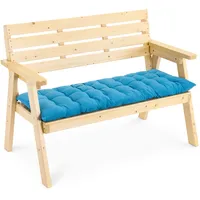 JEMIDI 120x40cm Bankauflage Sitzkissen Bank Auflage Kissen Polsterauflage blau