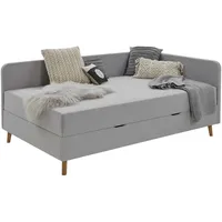 Deinbett Polsterliege mit Bettkasten ¦ grau ¦ Maße (cm):