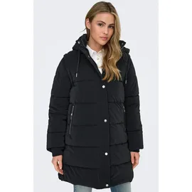 Only "ONLDIXIE LIFE 2IN1 PUFFER COAT CC OTW", Damen, Gr. S, schwarz (schwarz detail:with silber trim), Steppware, Obermaterial: 100% Polyester, unifarben, regular fit ca. Mitte Oberschenkel, Rippbündchen, Mäntel Steppmantel, Kunstfaser