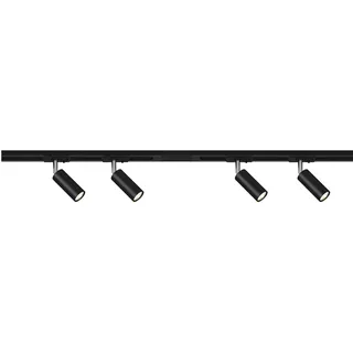 Briloner - Schienensystem Rail Komplettset, 4x LED Spots dimmbar, Schwenkbar, Lampen, Lichtschienensystem Decke, Strahler Schiene, Deckenlampe, Deckenleuchte, Spotlight, 1,5m, Schwarz