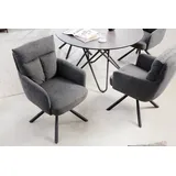 Riess-Ambiente Stuhl BIG GEORGE - drehbar Retro grau mit Armlehnen und Bonellfederkernpolsterung