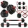 sportnow 4 in 1 Hanteln Set 20 kg verstellbare Kurzhantel & Langhantel grau / grün