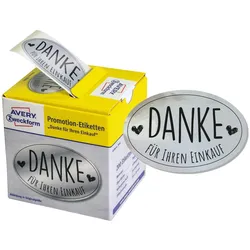 AVERY Zweckform Aufkleber Danke für Ihren Einkauf