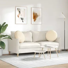 vidaXL Sitzkissen 2 pcs Creme Ø50 cm Cordstoff