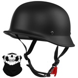 BYGMWEP Vintage Motorradhelm Halbhelme mit ECE, Halbschalenhelm für Herren und Damen, Jethelm Retro, Chopper Helm, Scooter-Helm, Fahrradhelm, mit Schnellverschlussschnallen 55~62cm