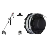 Ikra Elektro Sense Rasensense IES 1000 C Schnittkreis 37cm 1.000W inkl. Fadenspule Dickichtmesser Schultergurt, W, 230 V & 78001692 Ersatzspule (DA-F17) Fadenspule für Sense IES 1000 C
