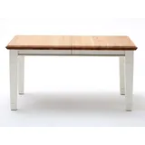 Casamia Esstisch Esstisch Küchen-Tisch Novara 140/160/180x95cm weiß Wildeiche massiv 140 cm x 78 cm x 95 cm