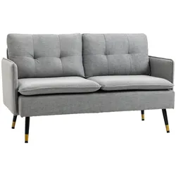 HOMCOM Sofa Leinen (100% Polyester), Schaumstoff, Stahl
