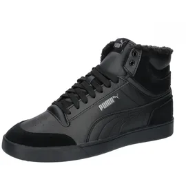 Puma Shuffle Mid FUR Sneaker, Black Puma Black Steel Gray, 45