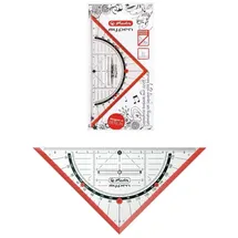 Herlitz Geometriedreieck "my.pen" / 16cm / mit Griff / Farbe: rot