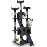 BITUXX XL Katzen Kratzbaum Katzenbaum Katzenhaus Sisal Dunkelgrau