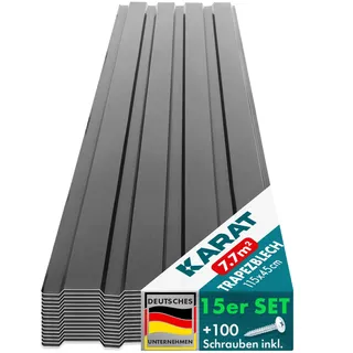 karat homeliving Trapezblech 115 x 45 cm grau