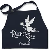 Kinderschürze Schürze Kinder Jungen Mädchen - Küchenfee mit Name I Kochschürze Küchenfee - 2-6 Jahre - Navy Blau - 10 kinderkochschürze koch fee kinderkochschürzen 9 kind kochen - 2-6 Jahre