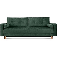 Konsimo Schlafsofa ERISO Sofa 3-Personen, Liegfläche 196x150 cm, Chenille-Oberstoff, mit Schlaffunktion grün