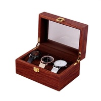 ZEDARO 3 Gitter Holz Uhrenbox Retro Uhrengehäuse Halter Organizer Aufbewahrungsbox für Herrenuhren
