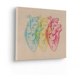 KOMAR Keilrahmenbild im Echtholzrahmen - Heart Variants - Größe 30 x 40 cm - Wandbild, Kunstdruck, Wanddekoration, Design, Wohnzimmer, Schlafzimmer