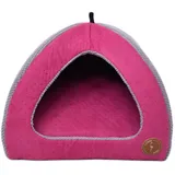 Z4L WauWau Hundehöhle/Katzenhöhle/Bella rosa gesteppt/grau 50cm x 50cm