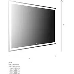 Emco LED-Lichtspiegel 108160008000400 1600 x 800 mm, mit umlaufendem Lichtausschnitt
