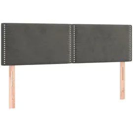 vidaXL Boxspringbett mit Matratze Dunkelgrau 140x200 cm Samt