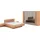 Musterring Schlafzimmer-Set Sorrent, Kleiderschrank, Bett & Nachtkommoden, teilmassiv Eiche, (2er-Set Nachtschränke, Drehtürenschrank 300 cm, Bett 180x200 cm), Bett schwebende Optik, Eiche teilmassiv, Spiegeltüren in Parsol-Bronze braun