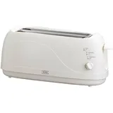 Langschlitztoaster 4 Scheiben Weiß 1300 Watt 6 Röstgradstufen Aufwärmfunktion