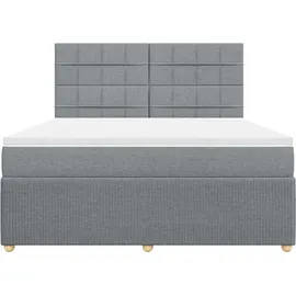 vidaXL Boxspringbett 180 x 200 cm Hellgrau