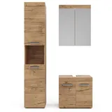 Vicco Badmöbel-Set Luna Spiegelschrank Unterschrank Hochschrank