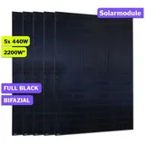 JaSolar JA Solar 5x 440W Glas-Glas Photovoltaik Solarpanel Bifazial Full Black