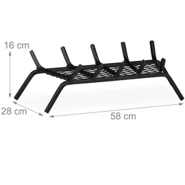 Relaxdays Kaminrost 58 x 28 x 16 cm schwarz