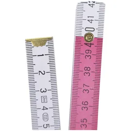 Dönges Gliedermaßstab 2 m, Holz, weiß/rot mit Aufdruck, 16 mm