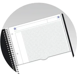 Oxford Collegeblock Studium Activebook A4+ kariert 80 Blatt 90 g/qm Optik Paper farbig sortiert Packung mit 5 Stück