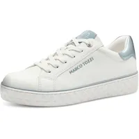 Marco Tozzi Damen Sneaker flach Vegan Freizeit, Mehrfarbig (White/lt.Blue), 38 EU